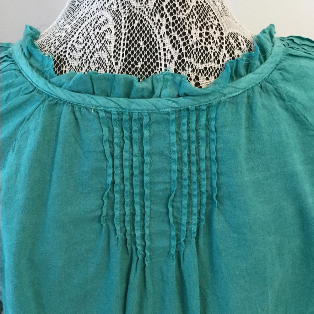 GREEN PEASANT BLOUSE - Picture 5 of 6